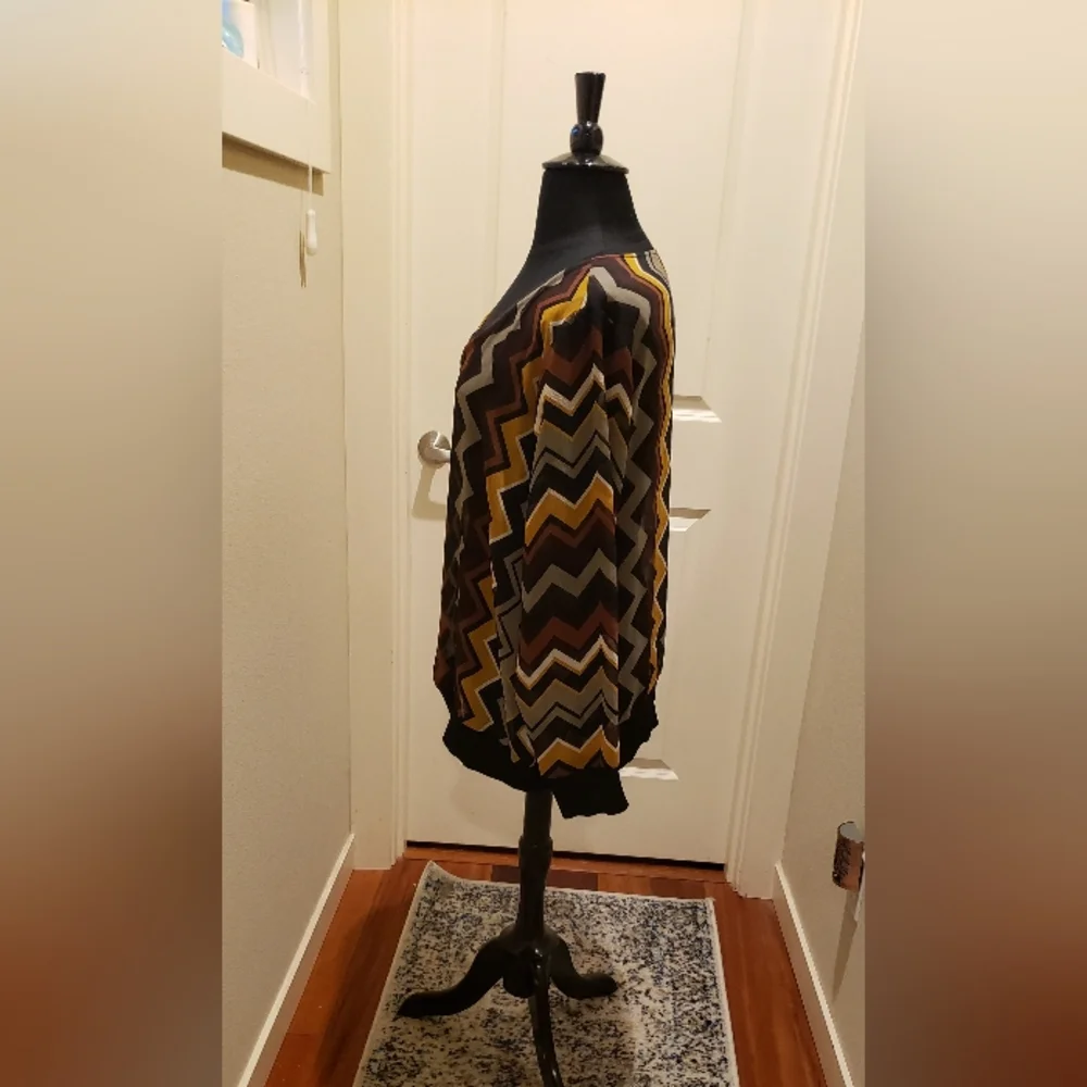 Missoni 20th Anniversary Womens Chevron Patterned Sheer Pullover Top